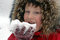 Free Snow Testing (young Boy Eating First Snow) Royalty Free Stock Images - 1593589