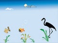 Free Flamingo And Fish Royalty Free Stock Images - 15944459