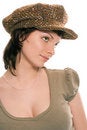 Free Beauty Brunette Girl In Cap Stock Image - 1610771
