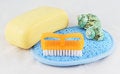 Free Soap, Brush And Cloth Royalty Free Stock Photo - 1612355