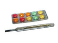 Free Thermometer And Vitamins Stock Image - 1612401