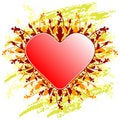 Free Valentine S Day Greeting Card With Flowers Heart On Grunge Backg Stock Photo - 1623330