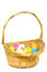 Free Baby Chick In A Basket With Plastic Easter Eggs Royalty Free Stock Photos - 1653788