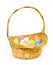 Free Baby Chick In A Basket With Plastic Easter Eggs Stock Image - 1653791