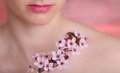 Free Close-up Of Lips And Flowers Stock Photography - 1673762