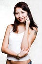 Free Asian Girl With Mobile Royalty Free Stock Photos - 1684698