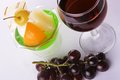 Free Red Wine With Grapes And Dessert Stock Photo - 1689950