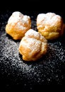 Free Three Desserts On Black Plate Stock Images - 1755424