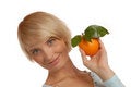 Free Attractive Blond With An Orange Stock Photography - 1757562