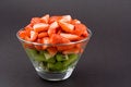 Free Strawberries With Kiwi In Transparent Bowl On Dark Background Royalty Free Stock Photo - 1804395