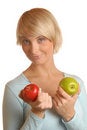 Free Attractive Blond Girl With Apples Stock Image - 1819291