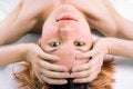 Free Beauty Girl Hend On Head Royalty Free Stock Image - 1827866