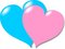 Free Two In Love Hearts. Royalty Free Stock Photo - 1858625