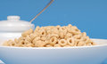 Free Bowl Of Oat Cereal With Sugar Bowl On Blue Background Royalty Free Stock Images - 1875139