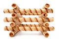 Free Heap Of Striped Wafer Tubules With The Chocolate Cream, Isolated Stock Images - 1888014