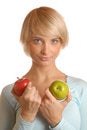 Free Attractive Blond Girl With Apples Stock Images - 1899734