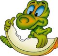 Free Wormling With Apple Royalty Free Stock Image - 1950876