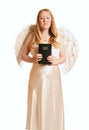 Free Goddess Angel Holding Bible With Closed Eye Royalty Free Stock Photos - 1966438