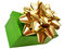 Free Golden Ribbon Tied Green Box Over White Background Stock Image - 1966901