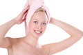 Free Beautiful Woman In Towel On Head With Blue Eye And Smile White Teeth Royalty Free Stock Photos - 1992448