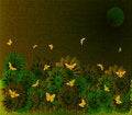 Free Canvas Texture With Flower Field In The Night Stock Photo - 1993200
