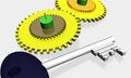 Free Parts Of Mechanism And Key 3D Stock Image - 2040191