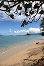 Free Paradise Beach Framed By A Tree Royalty Free Stock Photos - 2049238