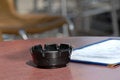 Free An Ashtray And Menu In A Sidewalk Cafe Dining Area Stock Photography - 2055952
