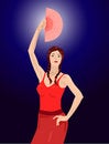 Free Fan Dancer Royalty Free Stock Image - 2069326