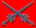 Free Blue Swords On Red Background Stock Images - 2088754