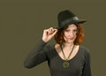Free Red Haired Girl In Hat Stock Images - 2091644