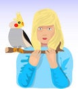 Free Small Girl With Her Small Bird Royalty Free Stock Photos - 2092088