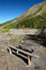 Free Bench, Table And Mountainside. Royalty Free Stock Image - 2095806
