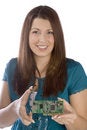 Free Woman Holding PCI Card Stock Photos - 2100373
