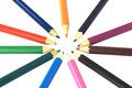 Free Coloured Pencils In A Circle Royalty Free Stock Images - 21126069