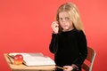Free Little Girl Sitting In School Royalty Free Stock Images - 2123749