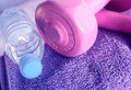 Free Dumbbells On Towel 2 Stock Images - 2157854