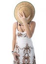 Free Girl In A Straw Cap Royalty Free Stock Image - 2161726