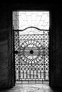 Free Backlit Metal Door - B&W Royalty Free Stock Photography - 2167617