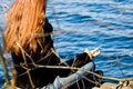 Free Woman At Yoga Pose At The Lake Royalty Free Stock Photography - 2171097