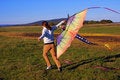 Free Young Girl Running With Kite Stock Photo - 2174260