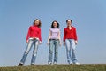 Free Girls Stand On Meadow Stock Image - 2209371