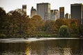 Free Central Park Great Pond In The Fall Royalty Free Stock Photo - 22009845
