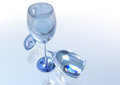 Free 3D Two Empty Wine Glasses Royalty Free Stock Photo - 2211915