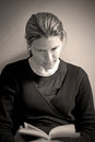 Free Young Woman Reading (sepia) Royalty Free Stock Images - 2220089