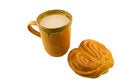 Free Sweet Bun And Cup Of Milk Royalty Free Stock Images - 2232259