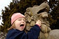 Free Little Girl And Lion Royalty Free Stock Photo - 2240005
