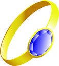 Free Golden Ring With A Blue Gem Royalty Free Stock Image - 2281946