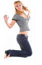 Free Girl Jumping Of Joy Stock Photo - 2318690
