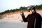 Free Biker Pointing Out. Royalty Free Stock Photo - 2327255